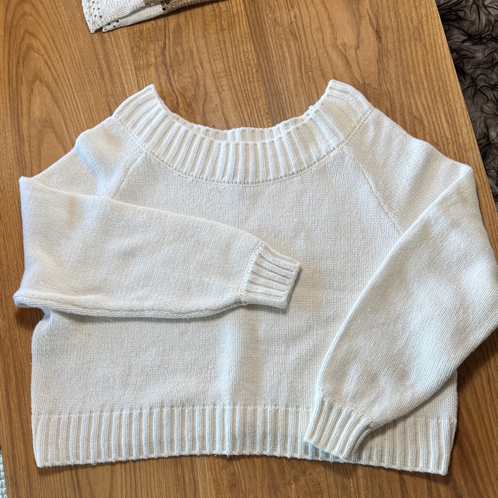 Carbon38 Off-the-Shoulder Cream Sweater